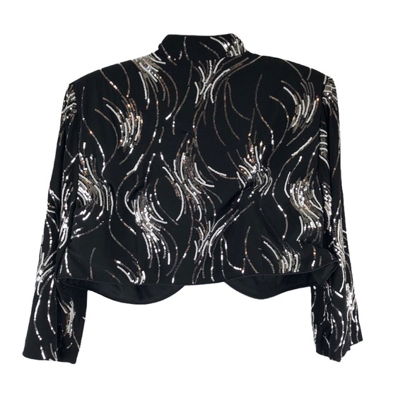 Alex Evenings Plus Size Black Sequin Dress Set - Picture 3 of 11